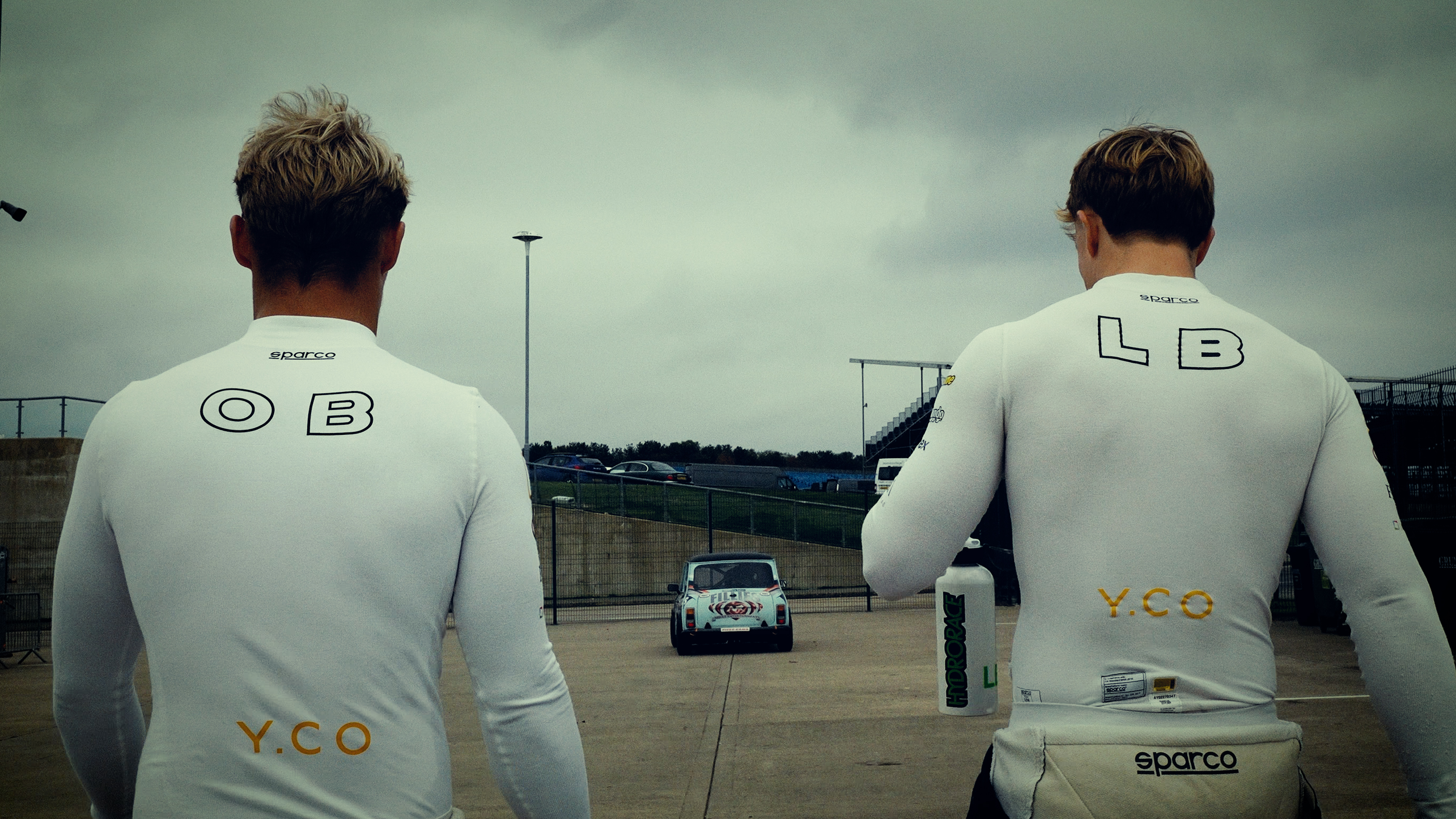 Ollie and Louis Birkett in the paddock
